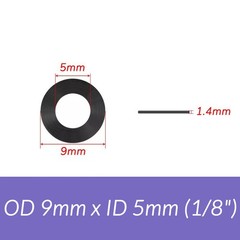 Solid Neoprene Rubber Washers 9-56mm Flat Round Ring Washers Seal Gaskets 1/8-2″