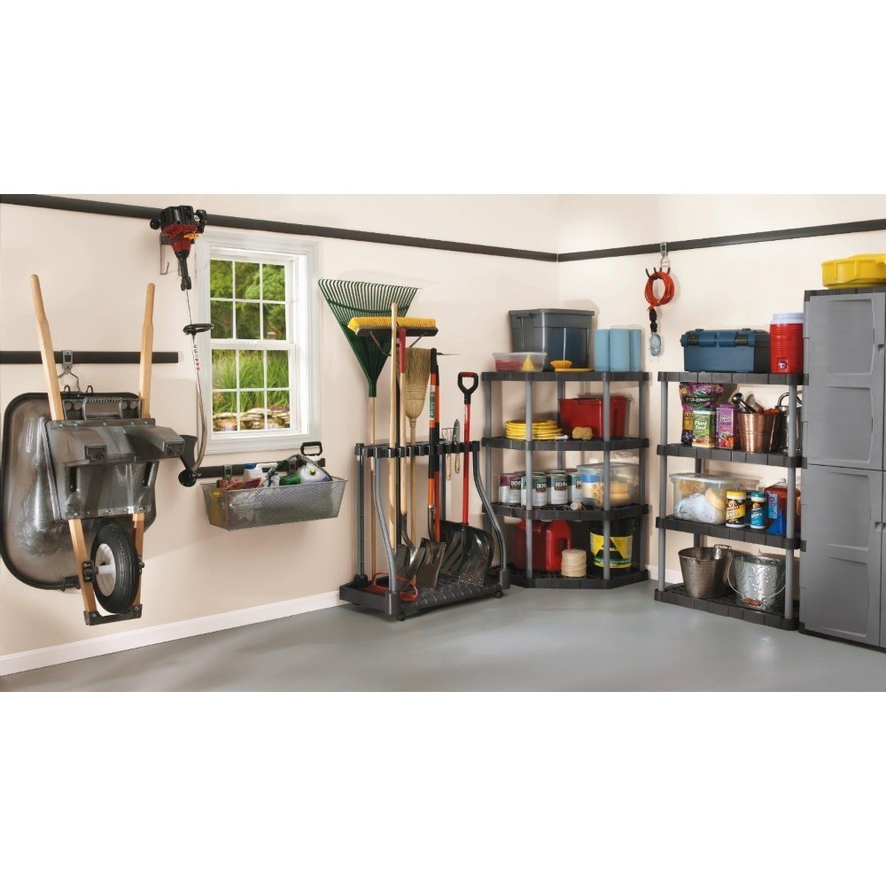 Garage Tool Tower Rack Easy to Assemble Wheeled Organizes up to 40 gallery