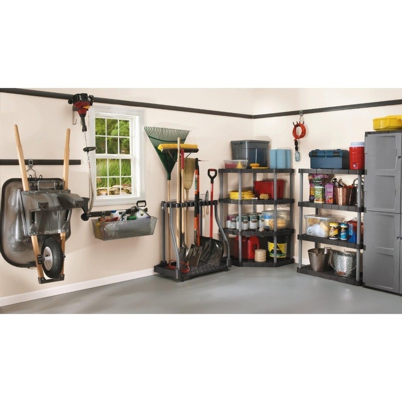 Garage Tool Tower Rack Easy to Assemble Wheeled Organizes up to 40 gallery