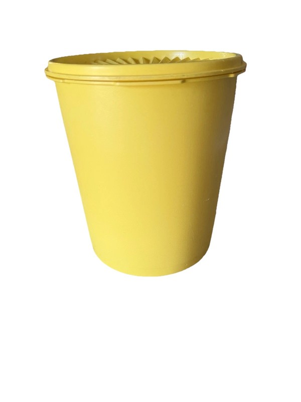 Tupperware Vintage Solid Yellow/Green Round Snap Lid Stackable Container Set gallery