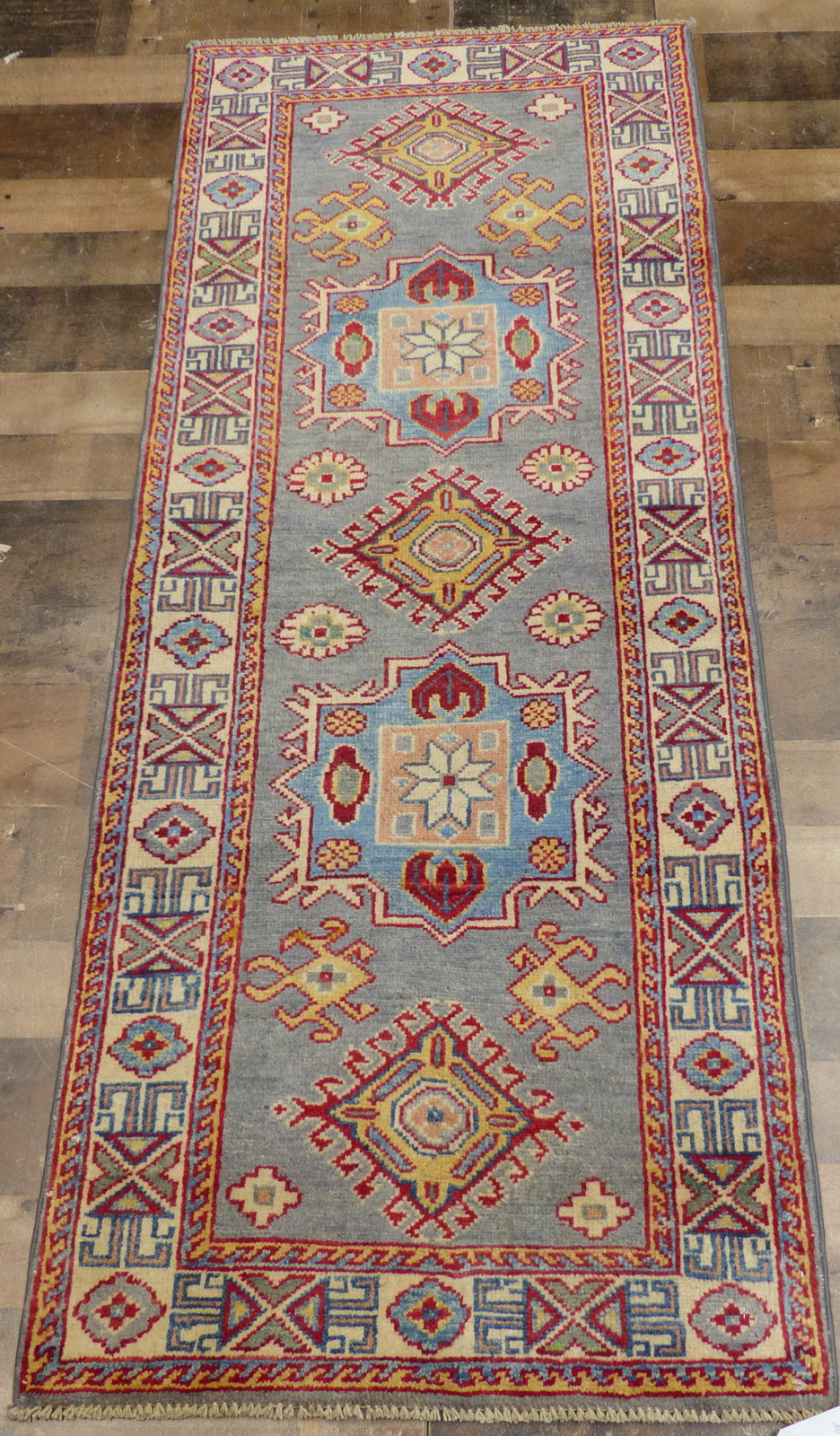 2'2'x5'5" New Fine Pak Super Kazak hand knotted wool Oriental area rug runner gallery
