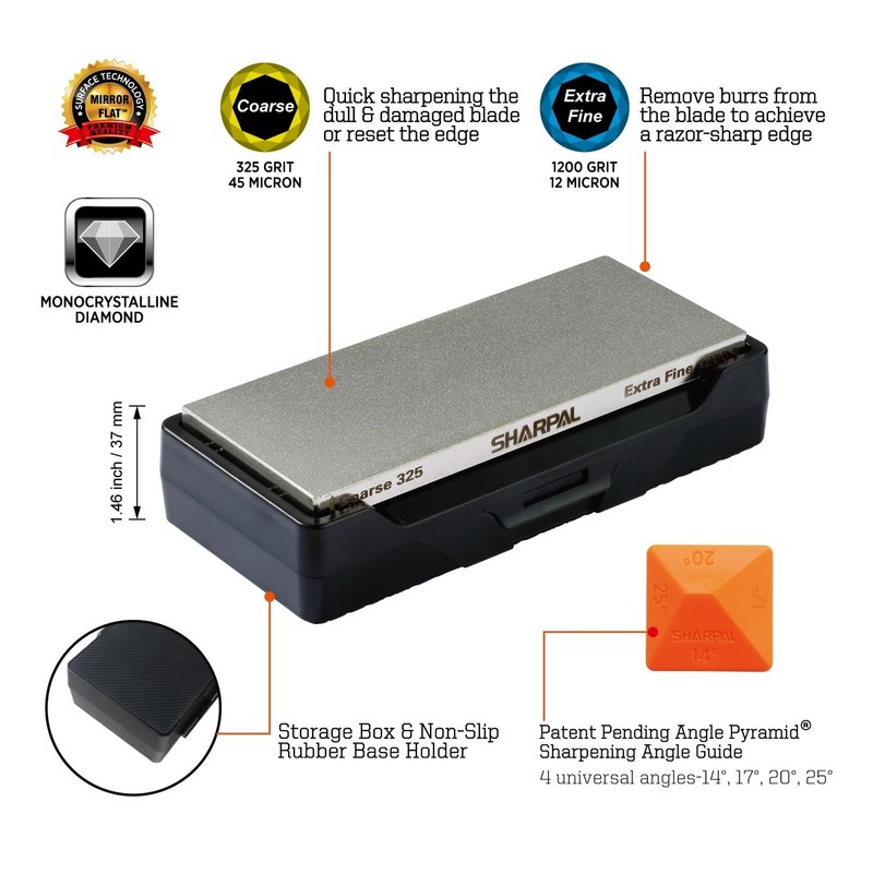 SHARPAL 156N Double-sided Diamond Sharpening Stone Whetstone Knife Sharpener ... gallery