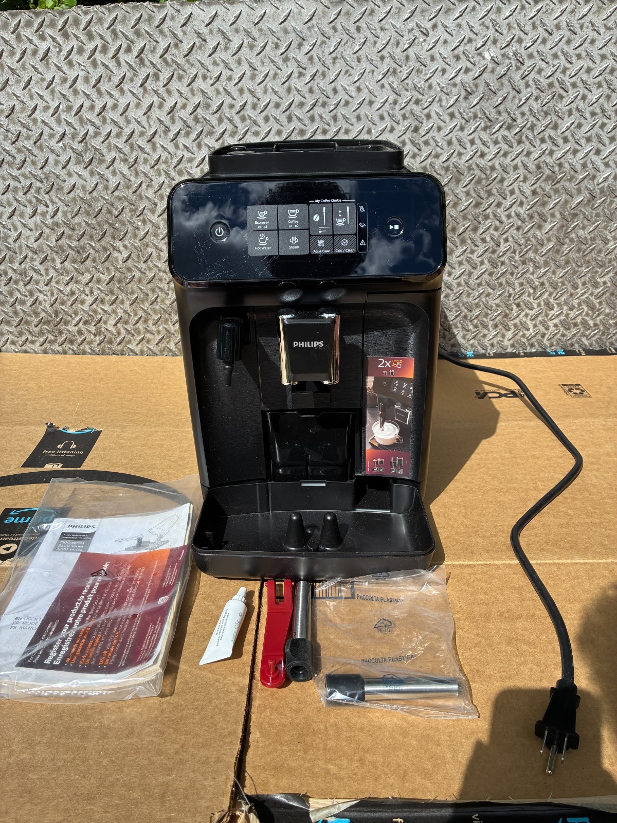 Philips 1200 Series Fully Automatic Espresso Machine Milk Frother Black READ gallery