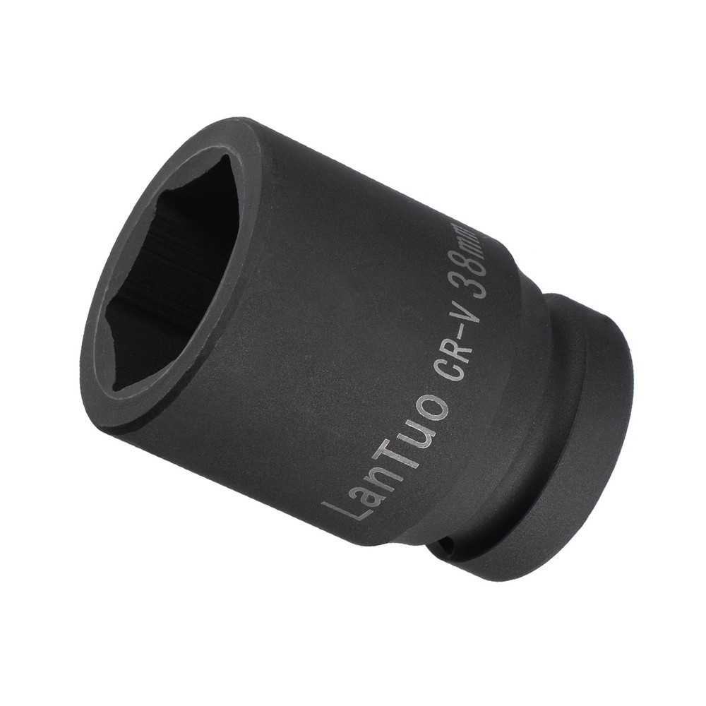 6-Point Impact Socket 1" Drive 38mm Socket CR-V Radiused Standard Metric Socket