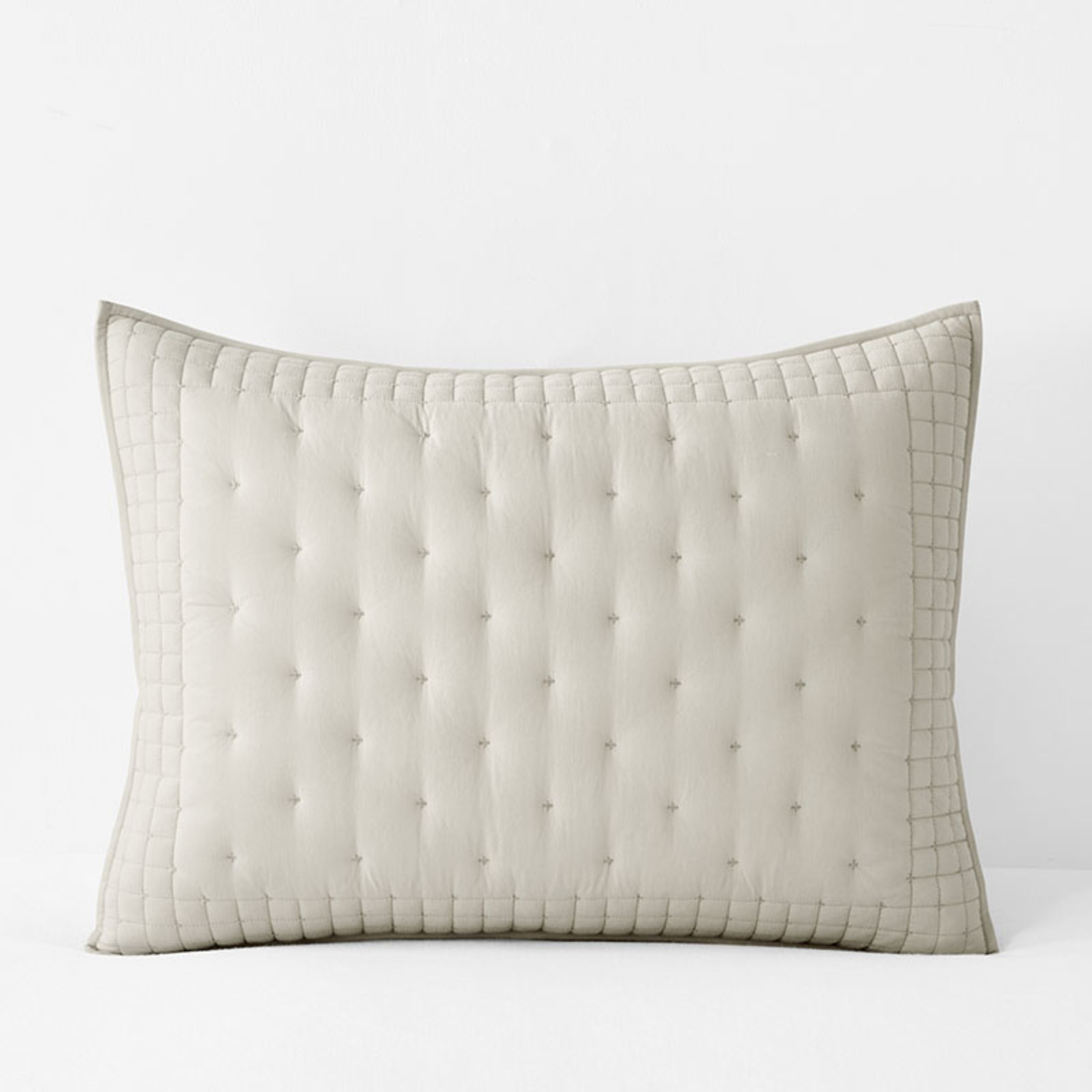 Pintuck Quilted Sham - Oatmeal, Standard... gallery