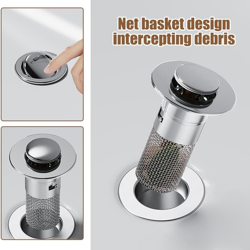 Universal Bathroom Sink Plug Stopper Pop-Up Drain Filter Wash Basin Core Bounce gallery