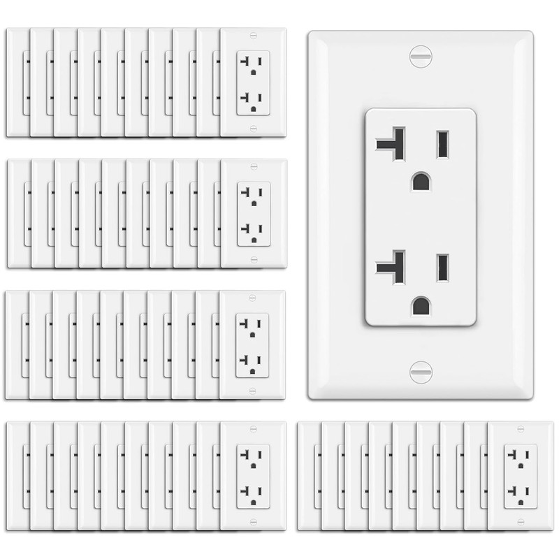 Cost-Effective 50 Pack 20A Decorator Outlets - Ideal for Home and Commercial Use gallery