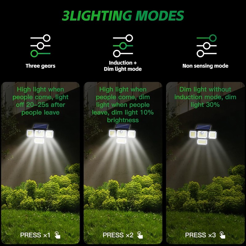 2Pack 333LED Motion Sensor Solar Lights Outdoor IP65 Waterproof Security Lamp US gallery