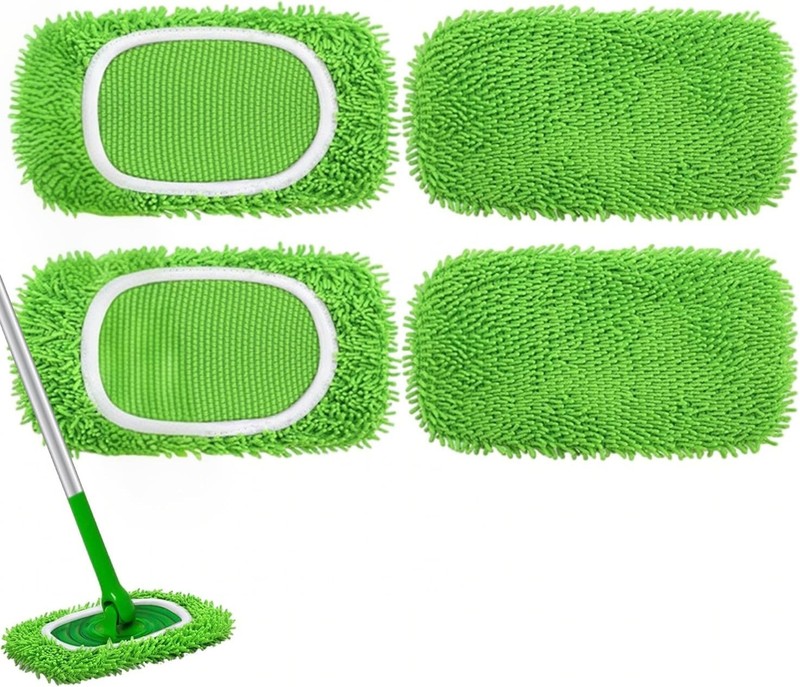 Super Absorbent Microfiber Mop Pads - Compatible with Swiffer, 4 Green Pads gallery