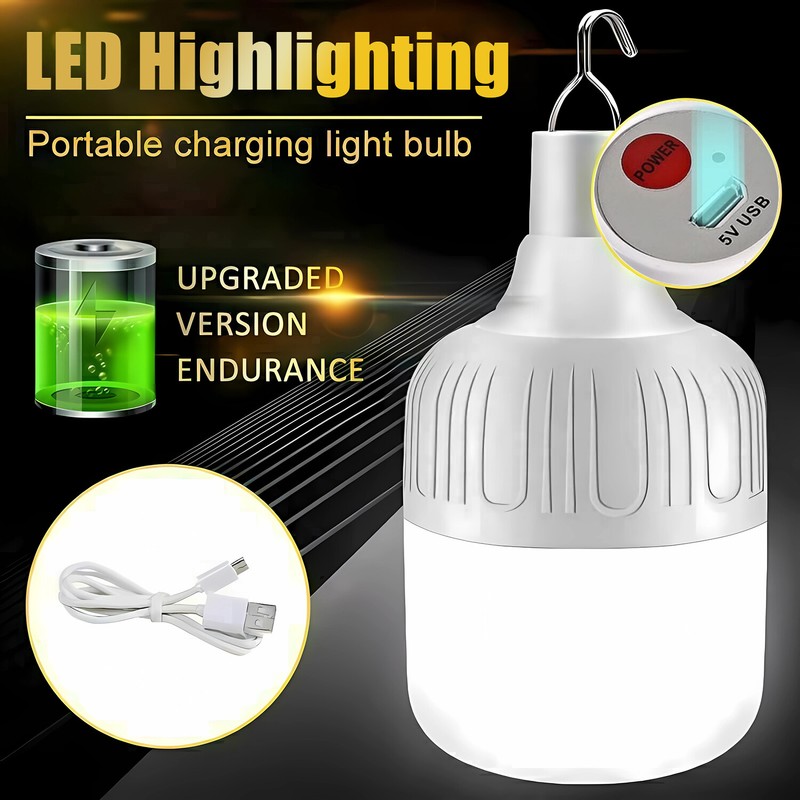 2Pack Emergency Lights USB Rechargeable Bulbs Equivalent 2200mAh Battery Backup gallery