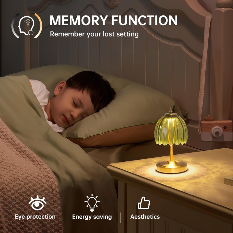 Tulip Small Table Lamp, 5200mAh Cordless Touch Control Mini Table Lamp with 3... gallery