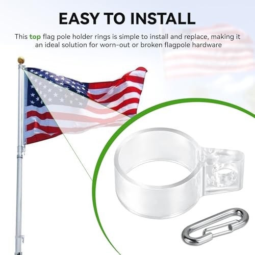 Top Flag Harness, Flag Pole Rings for 15 and 20 Ft Ground Set Telescoping gallery