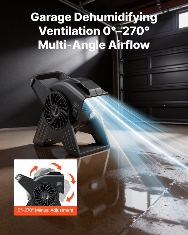 VEVOR 13 in Blower Portable Utility Floor Fan 300 CFM for Drying Dehumidifying gallery