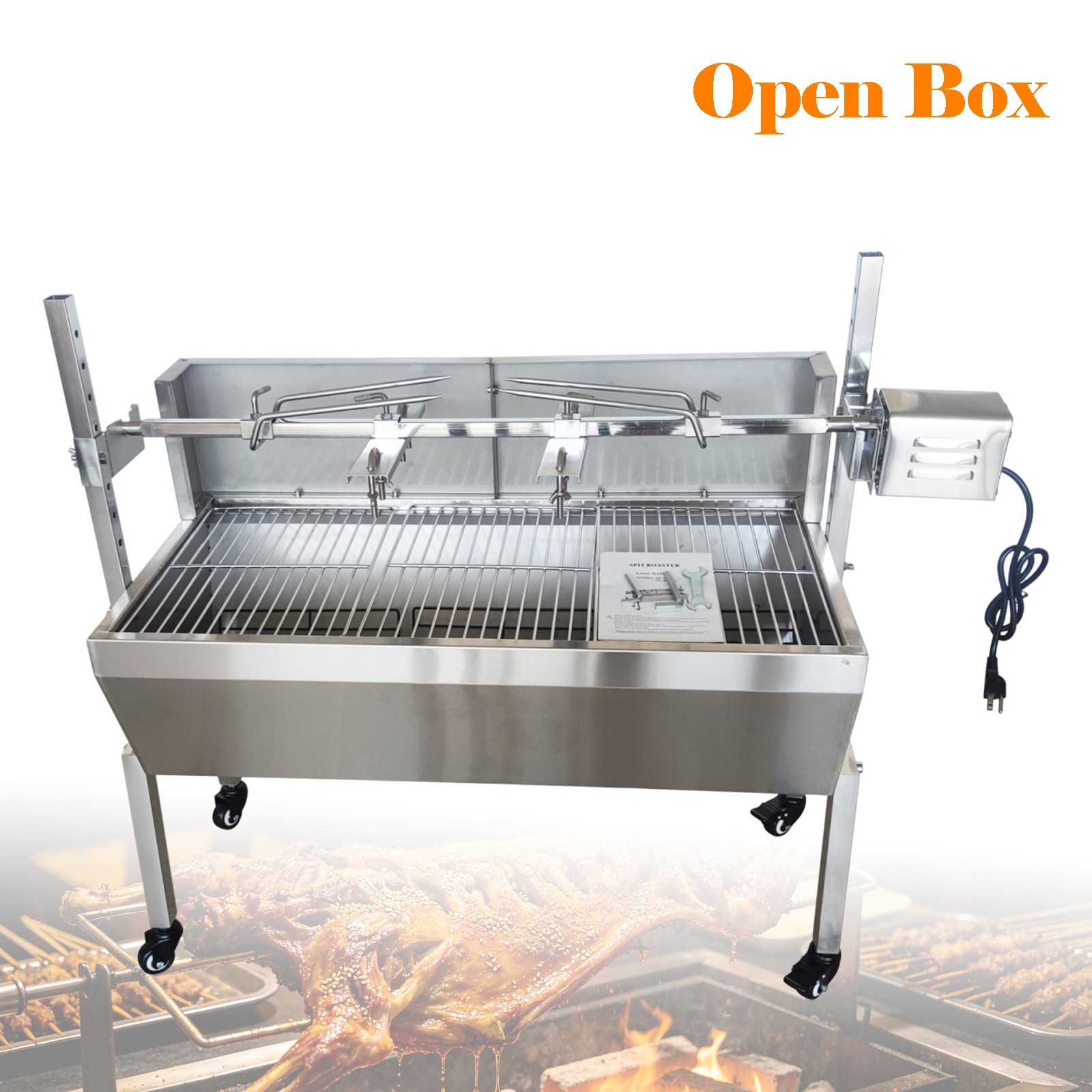 Open Box 110V 35 " Stainless Steel Roast Whole Lamb Barbecue Charcoal Grill gallery