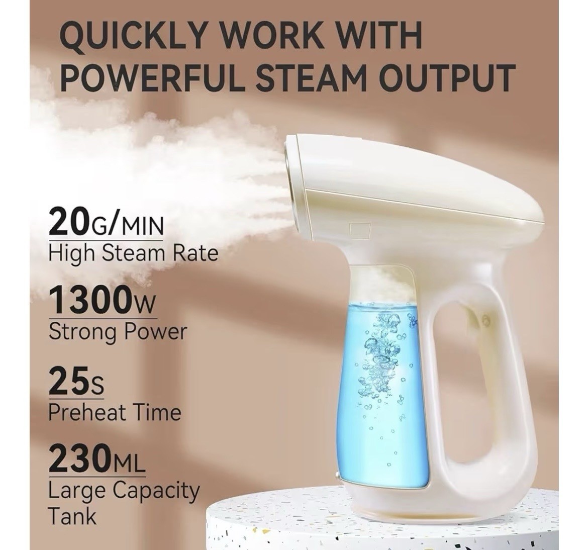 Bear 1300W Portable Clothes Steamer, Garment Steamer, 230ml Water Tank Fast Heat gallery