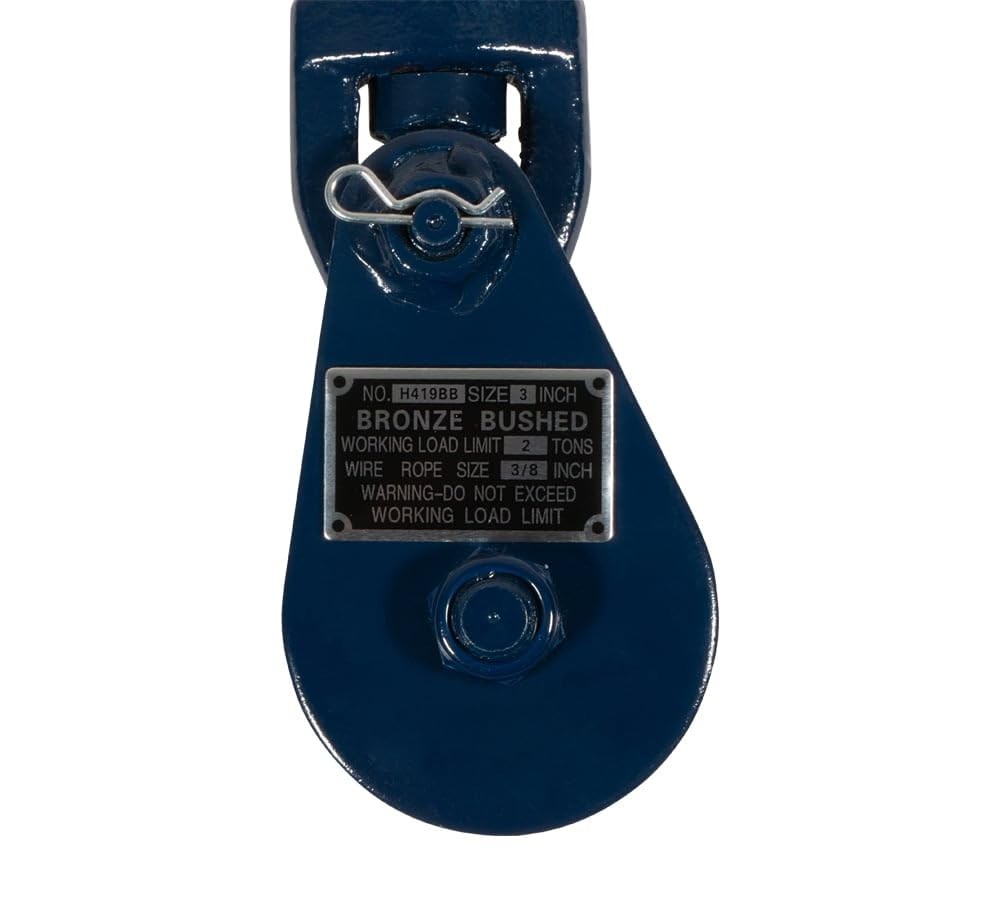 Mytee Products 2 Ton Snatch Block W/Shackle Crane 3/8 Wire Rope Sheave Tow Axle gallery