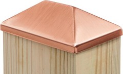 Solid Copper 4×6 Pyramid Post Cap (3 1/2″ x 5 1/2″) for Fence & Deck Posts