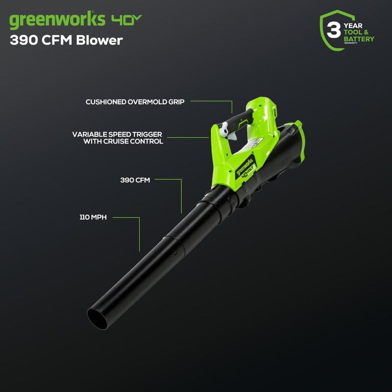 Greenworks 40V Cordless Leaf Blower and String Trimmer Combo Kit w/ 2Ah Battery gallery