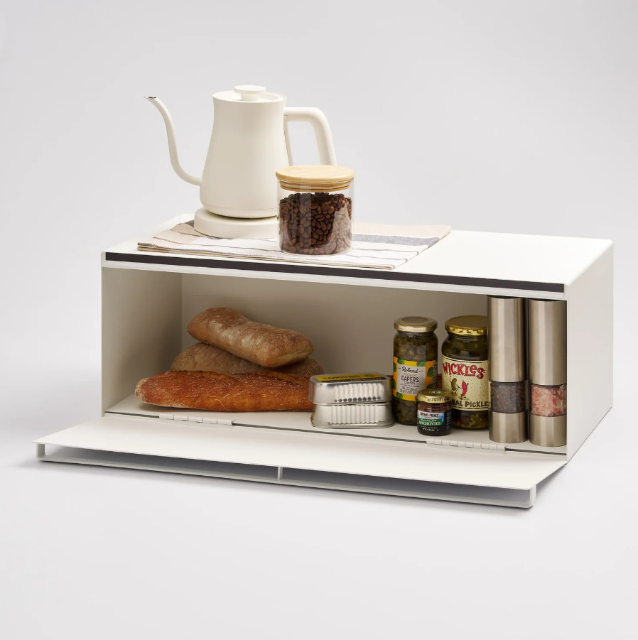 Yamazaki Home Tower Bread Box Wide Kitchen Countertop Storage Bin Organizer gallery