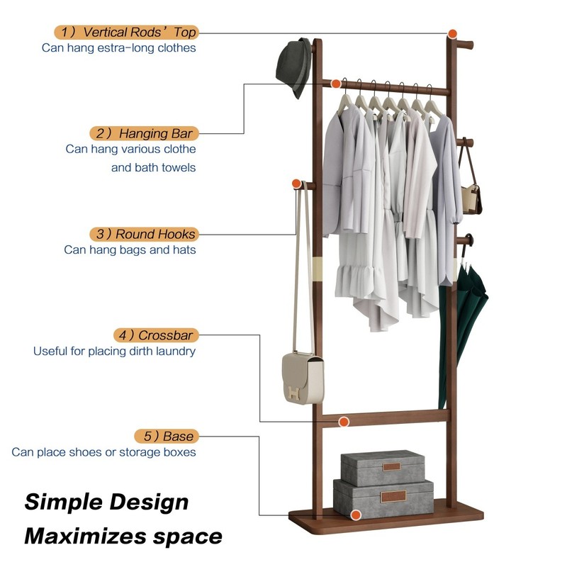 Coat Racks solid wood hanger Solid environmental protection easy to assemble gallery