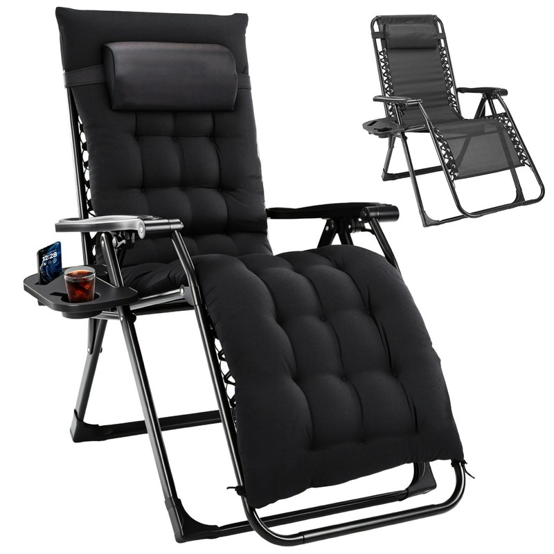 Zero Gravity Chair Reclining Lounge Chair w/ Removable Cushion Indoor & Outdoor gallery