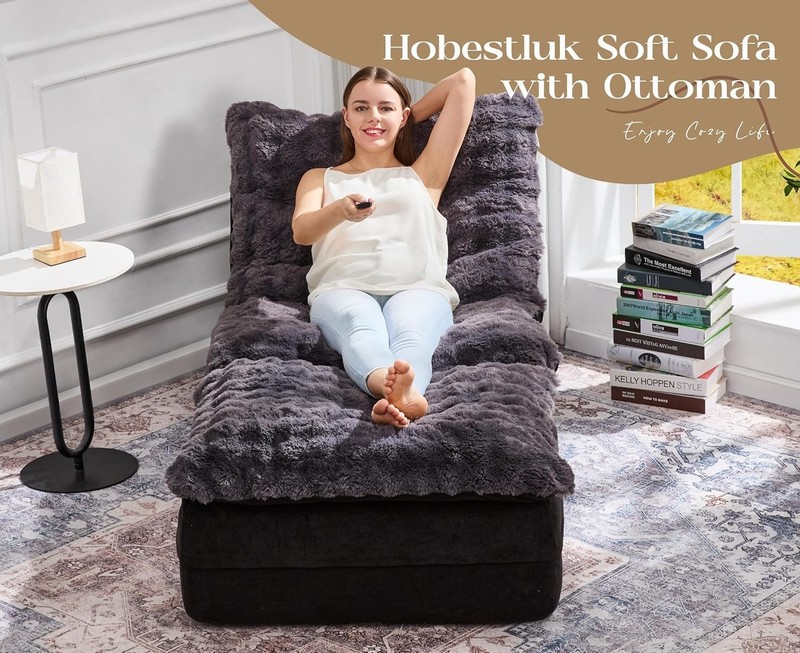 Ergonomic Dark Grey Sofa Couch with Removable Cover - No Assembly Required gallery