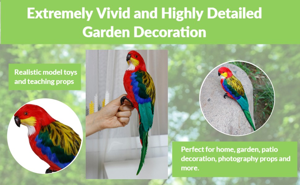Artificial Parrot Figurines Feather Parrot Macaw Large Simulation Parrot Statue gallery
