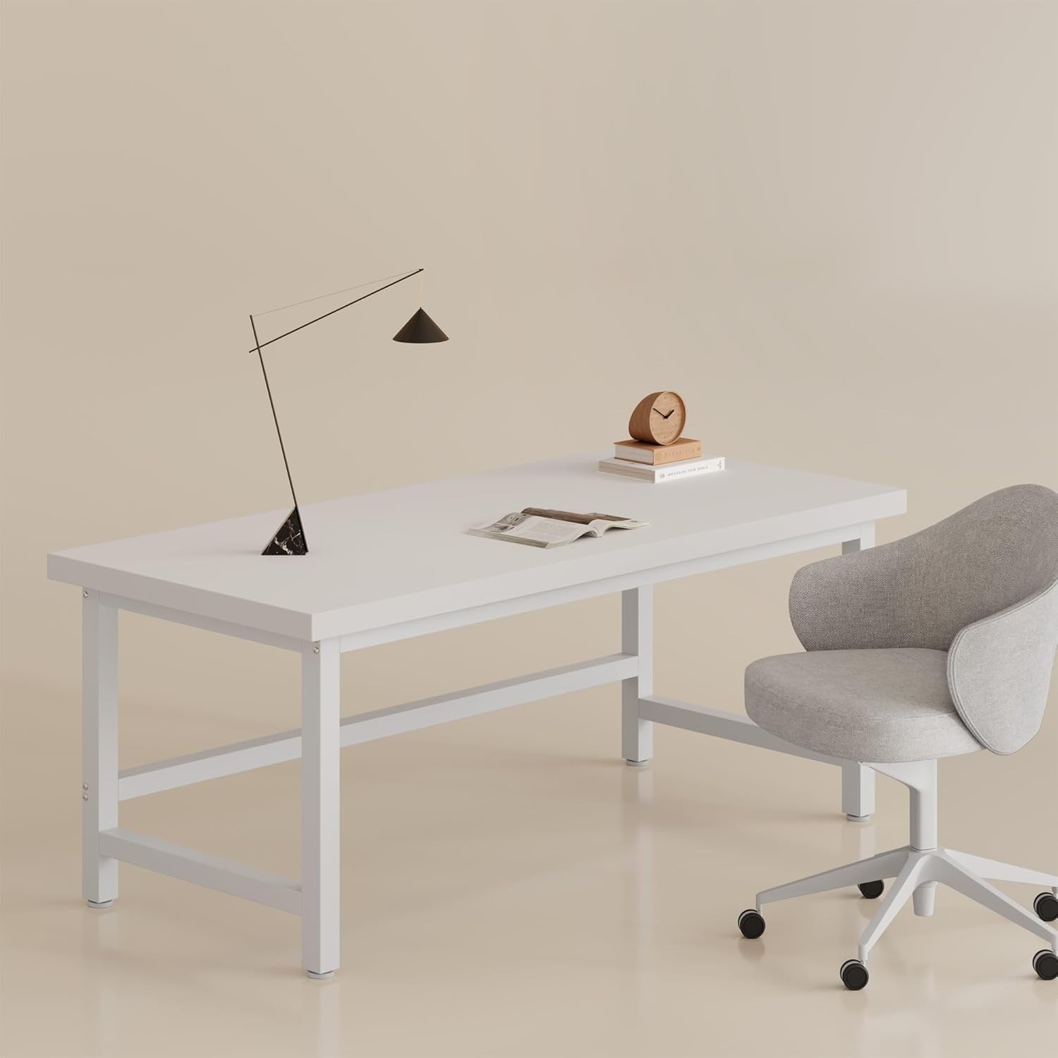 YOWOS Steelstride Ergonomic Desk, Engineered Wood Worktop, Multi Sizes & Colors gallery