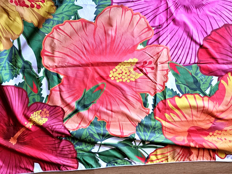 Fresh Wave Hibiscus Hawaiian Bold Fun Colors Blanket - 60" L x 36" W gallery