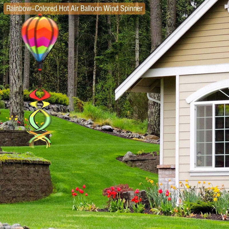 Rainbow Windsock Hot Air Balloon Wind Spinner Garden Outdoor Tent Festival Decor gallery