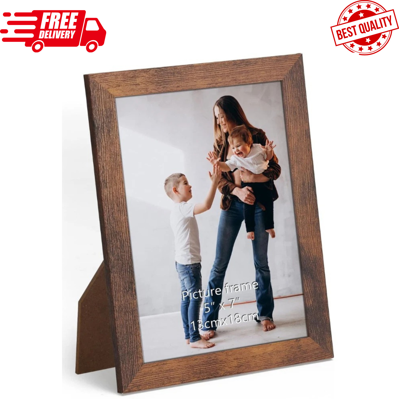 5x7 Picture Frame for Tabletop and Wall, 5 by 7 Rustic Brown Photo Frame gallery