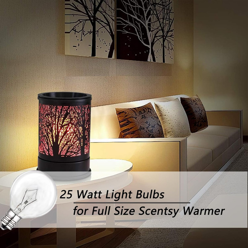 6 Wax Warmer Bulbs, 25W Dimmable G40 E12 Base for Candle Lamps, Warm White gallery