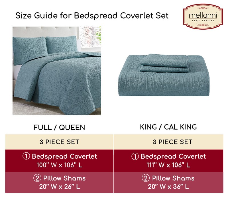 Mellanni Bedspread Coverlet Set 3-Piece Oversized Bed Cover, Ultrasonic Quilt gallery