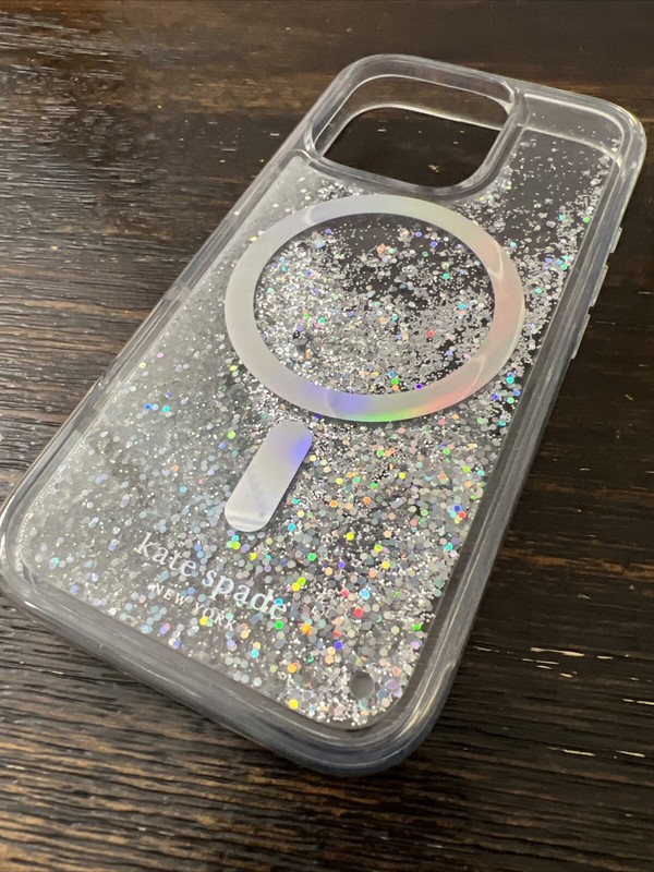 Kate Spade Liquid Glitter Case w/Magsafe for iPhone 16 PRO Opal Iridescent USED* gallery