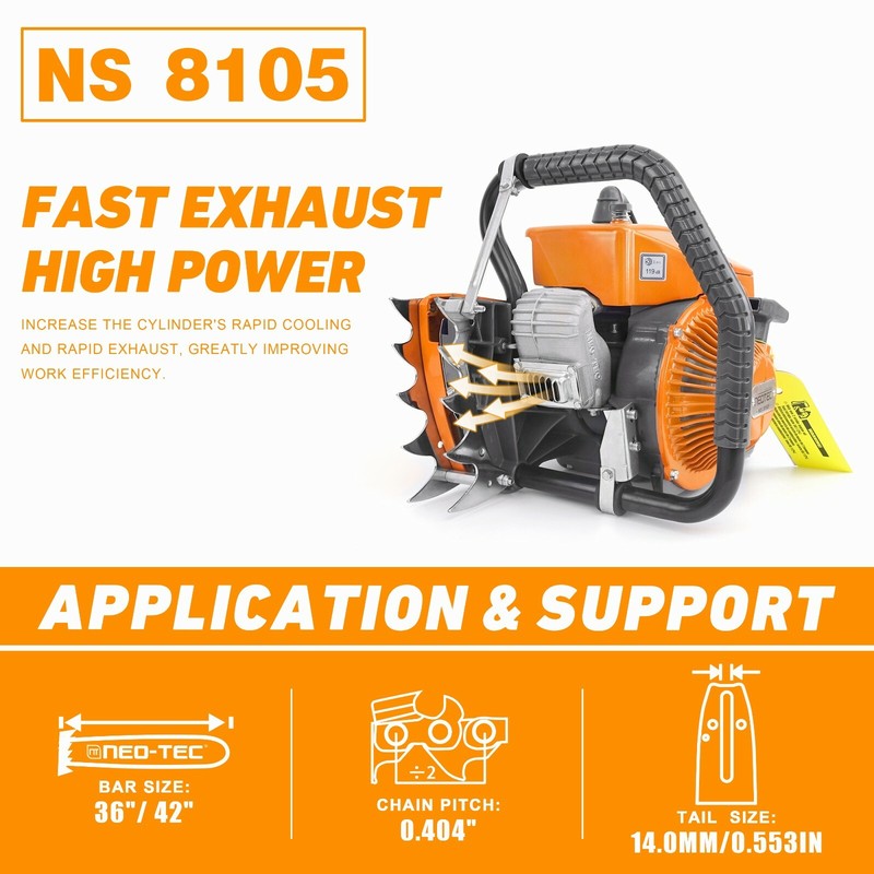 105cc Chainsaw Gas Powered Head Compatible with Stihl MS070 090 Milling Cut Tree gallery
