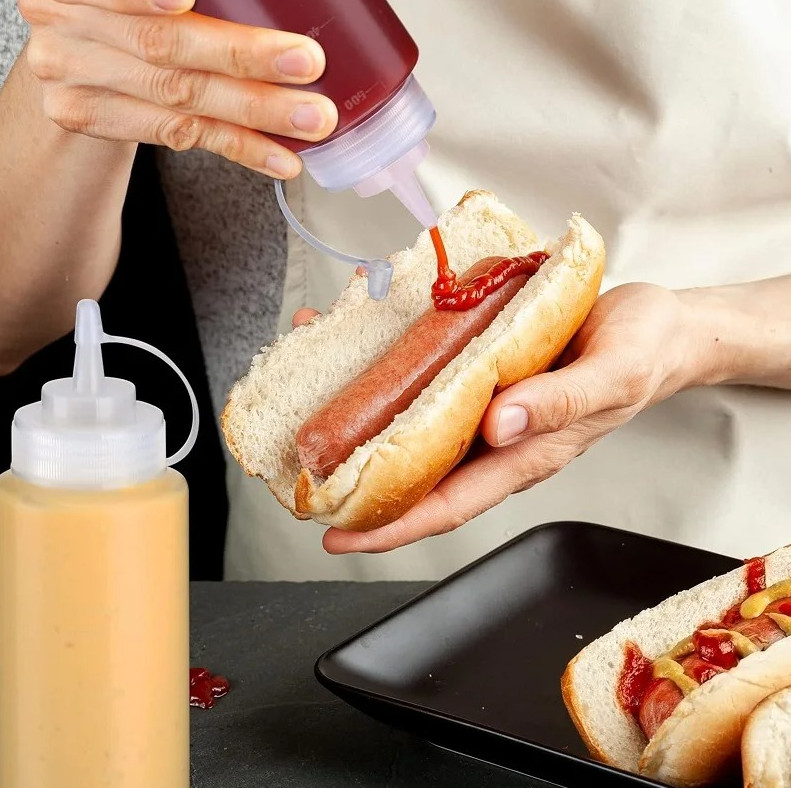 3pc Leak-Proof Squeeze Bottle – 8oz/12oz/17oz/23oz/34oz Sauce Dispenser - NEW gallery
