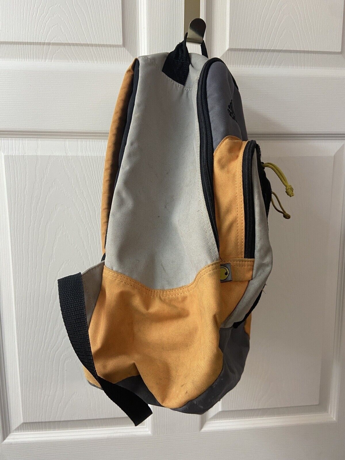 Adidas Large Back Pack Orange Black Gray Stained Shool Canvas 2