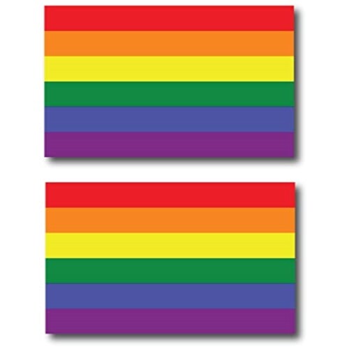 Gay Pride LGTBQ Rainbow Flag Magnet Decal, 3x5 Inches Automotive Magnet 2 Pack gallery