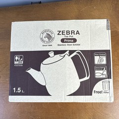 Thai Zebra Brand Prima Tea Pot Kitchenware Silver Stainless Steel Filter 1.5L