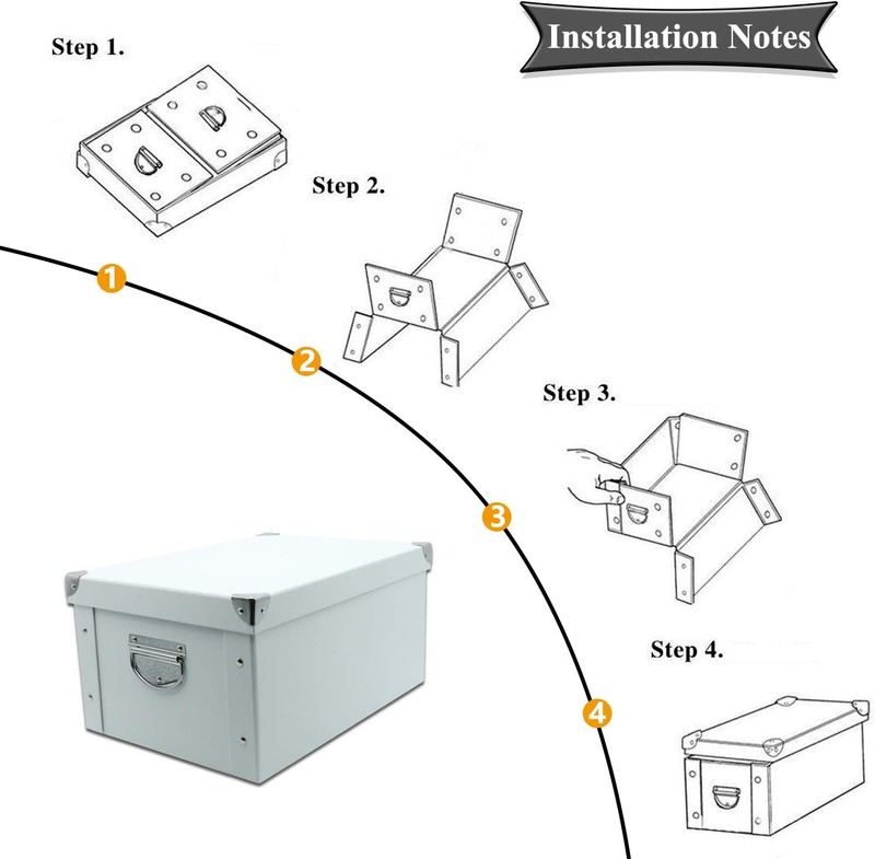 GUOZI Collapsible Storage Box, Decorative Memory Box with 35*25*17.5cm, White gallery