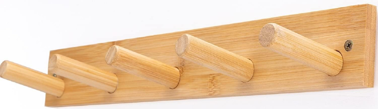 Wall Mounted Coat Rack, 5-Pegs Bamboo Entryway Hat Rack for Wall, Hooks for Hang gallery
