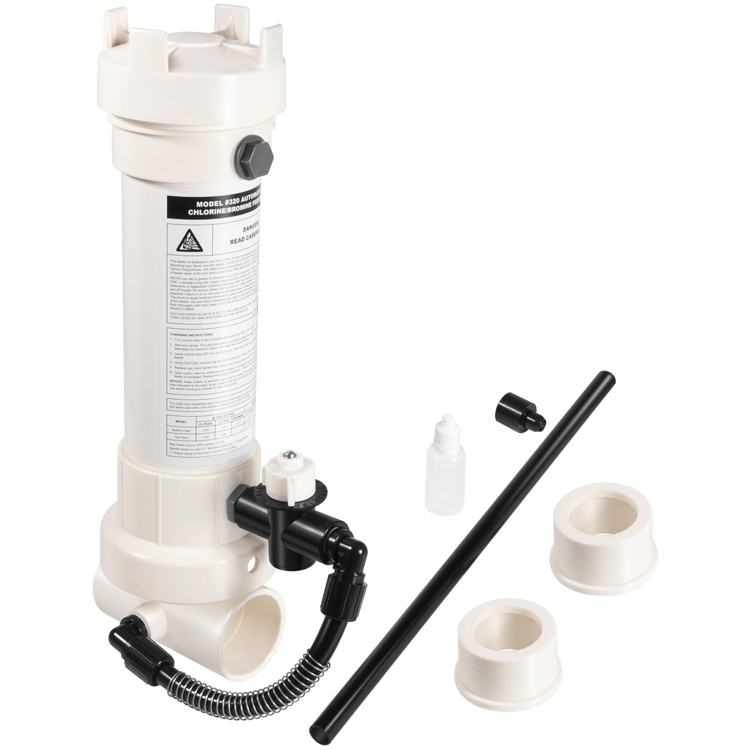 R171096 Pool Chlorinator, 320 Automatic in-Line Chlorine/Bromine Feeder White gallery