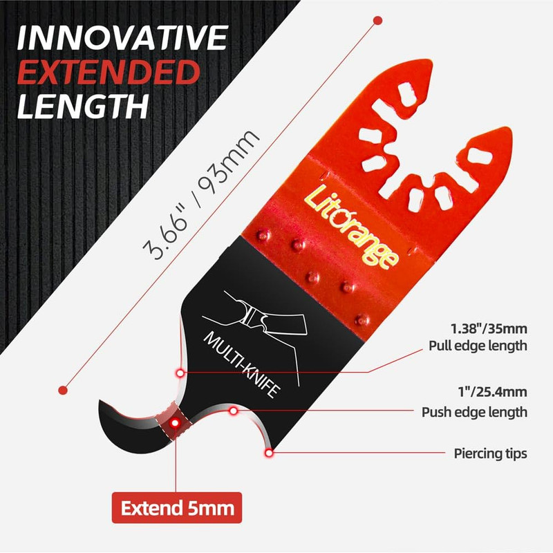 Extended Hook Blade for Oscillating Tool, 5 Pack Oscillating Multi-Tool Hook Kni gallery