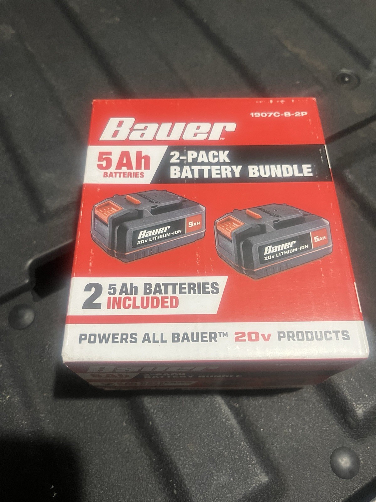 Bauer 20V 2-Pack 5 Ah Lithium-Ion 71270 Battery 1907C-B-2P. NEW gallery