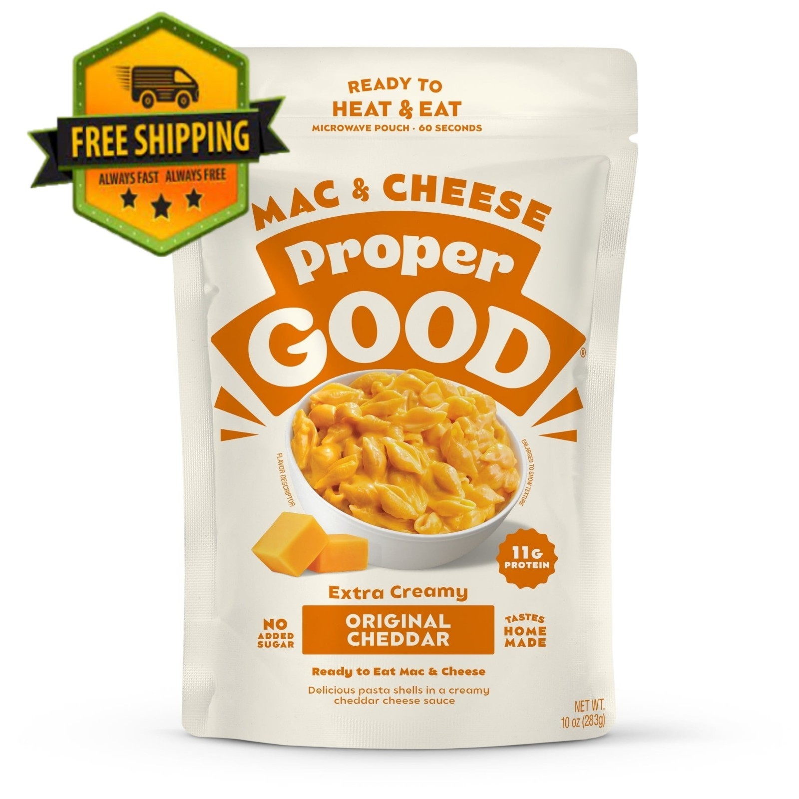 Cheddar Mac & Cheese – Ready in 60 Seconds, Shelf-Stable 10oz Pouch gallery