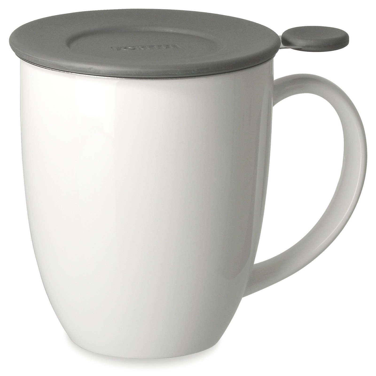 Uni BrewInMug With Tea Infuser Lid 16 Ounces White Ceramic Cup gallery