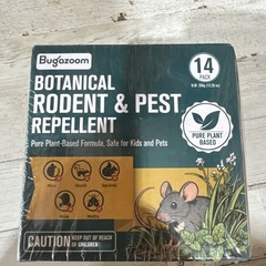 Bugzoom Botanical Rodent & Pest Repellent 14 Pack Peppermint Oil NEW Sealed
