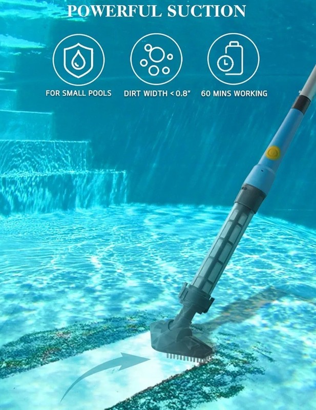 Efurden Rechargeable Pool Stick Vacuum Cleaner For Pools Spas Hot Tubs gallery