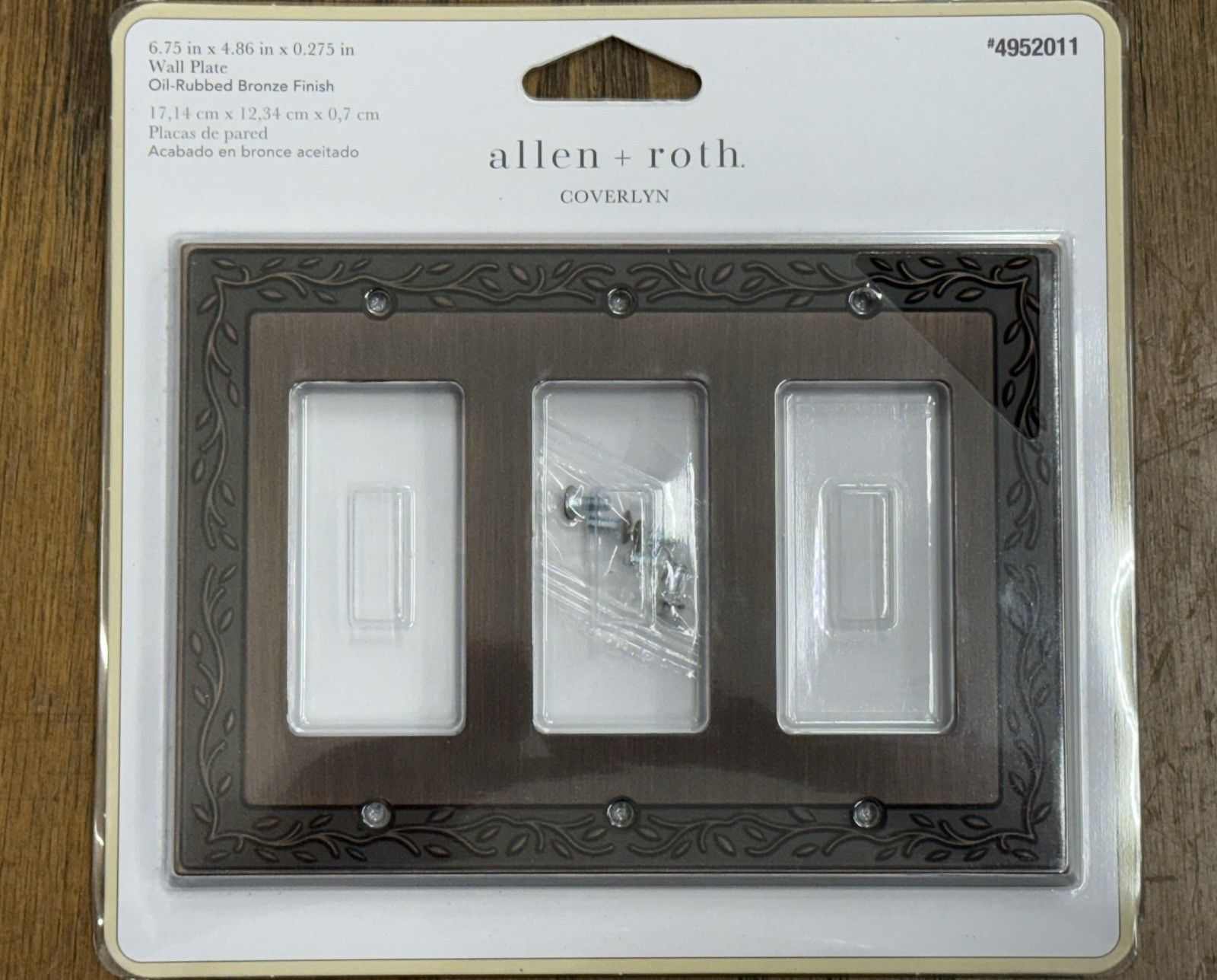allen & roth - New Wall Plate Oil Rubbed Bronze Finish -3 Gang Coverlyn gallery