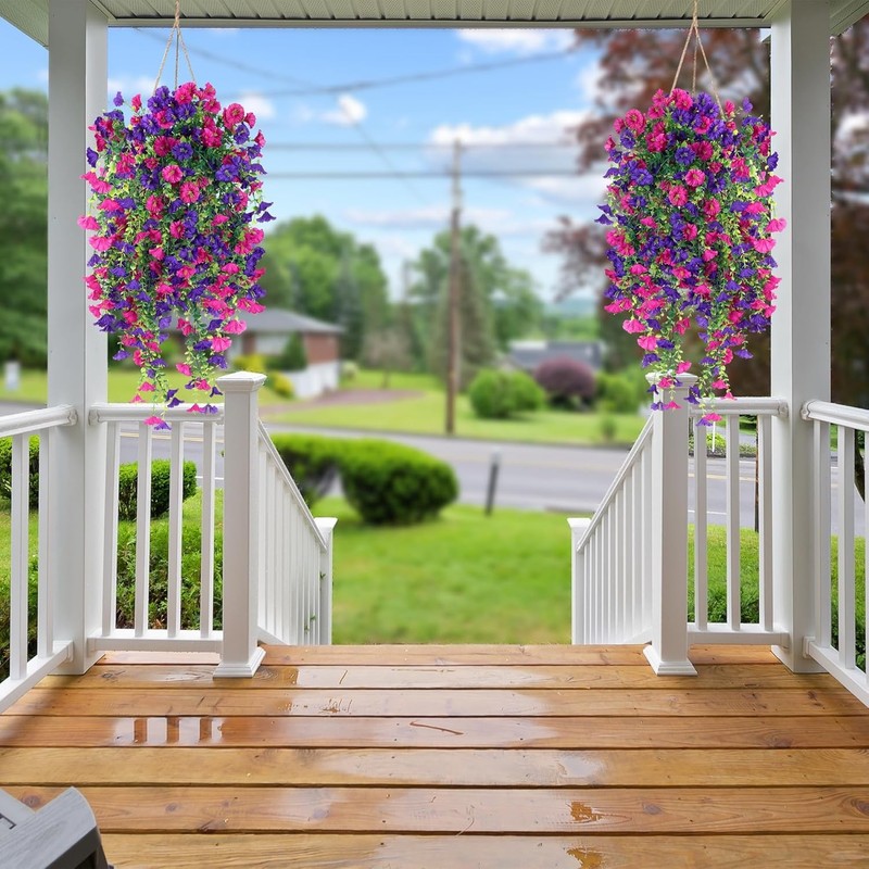 Fake Hanging Plants 2Pcs Artificial Hanging Plant for Indoor Outdoor Faux Pothos gallery
